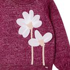 Girls Burgundy Flower Jumper, 1, hi-res