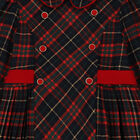 Girls Navy Blue, Green & Red Tartan Dress, 1, hi-res