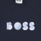 توب اولاد باكمام طويله بالشعار باللون الكحلى , 3, hi-res