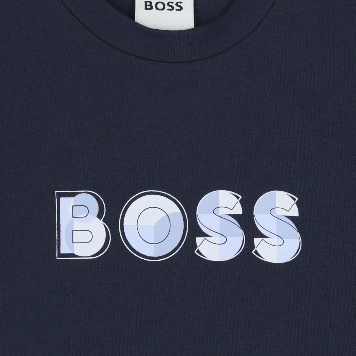 توب اولاد باكمام طويله بالشعار باللون الكحلى , 3, hi-res