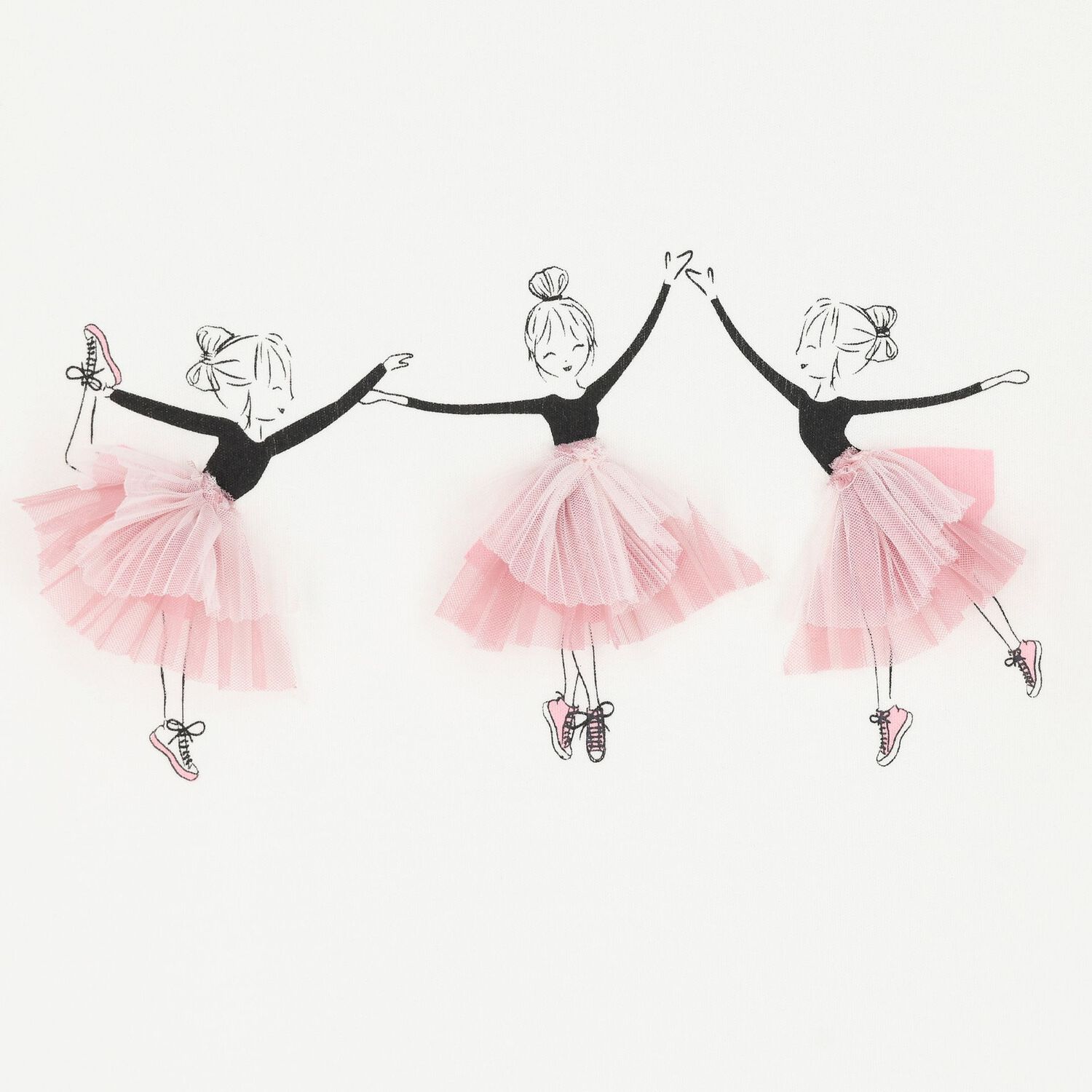 تيشيرت بنات بطبعه بالرينا باللون العاجى, 1, hi-res