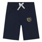 Boys Navy Logo Shorts, 2, hi-res