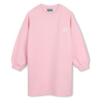 Girls Pink Boke Flower Logo Dress