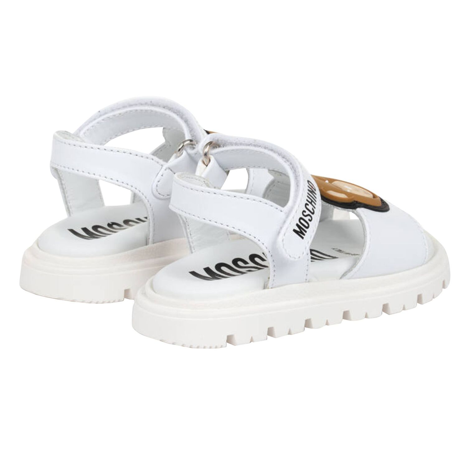 White Teddy Bear Sandals, 1, hi-res