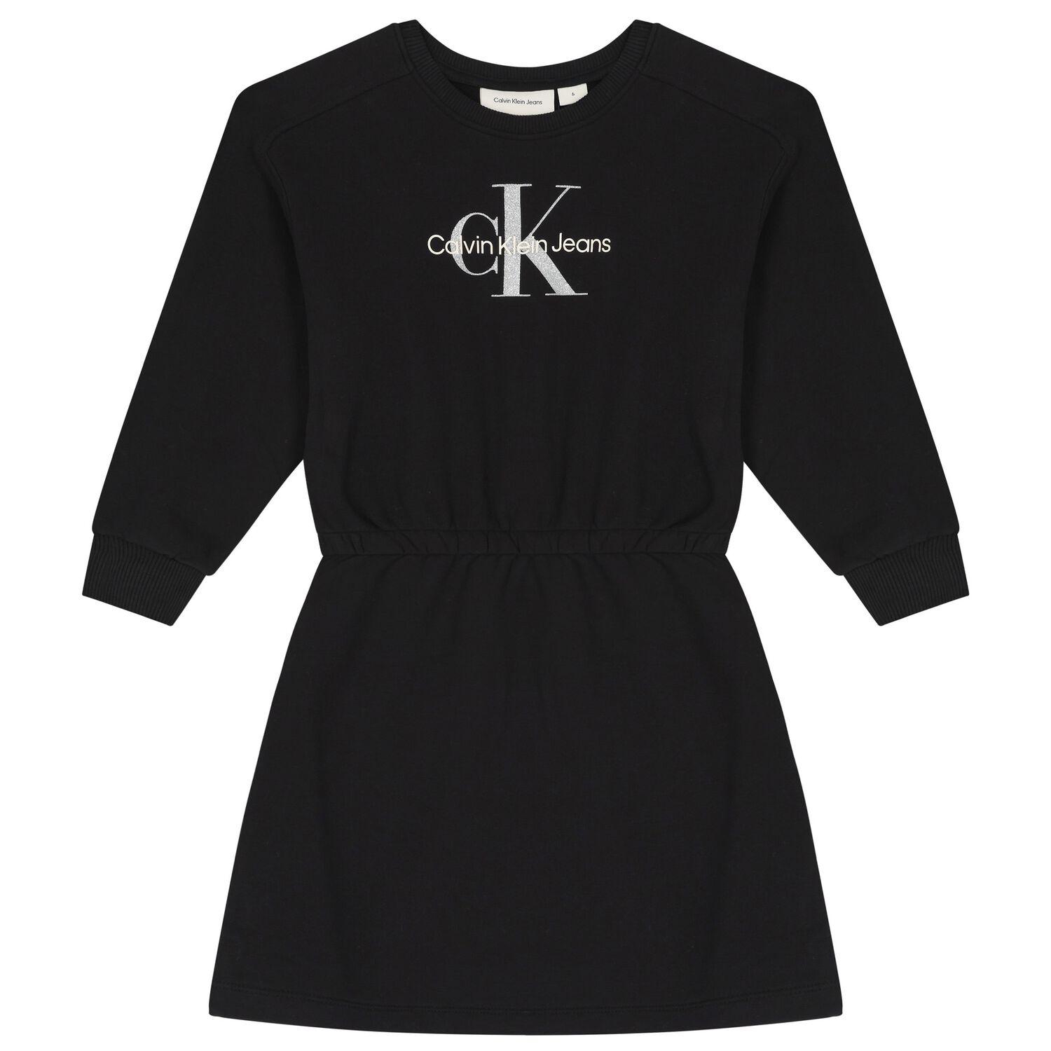 Girls Black Logo Dress, 1, hi-res