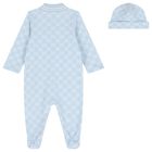 Baby Boys Blue GG Logo Babygrow Gift Set, 1, hi-res