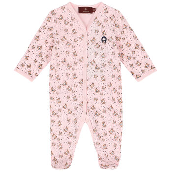 Pink Teddy & Logo Babygrow