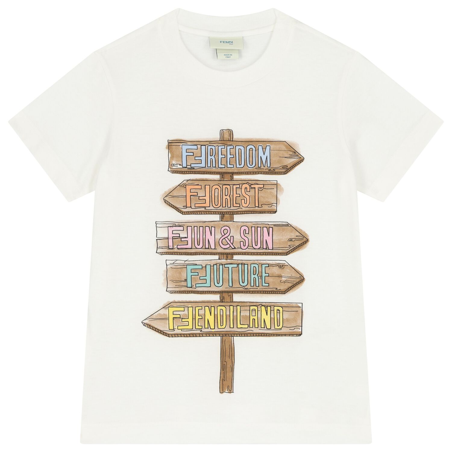 تيشيرت بالشعار باللون العاجى, 1, hi-res