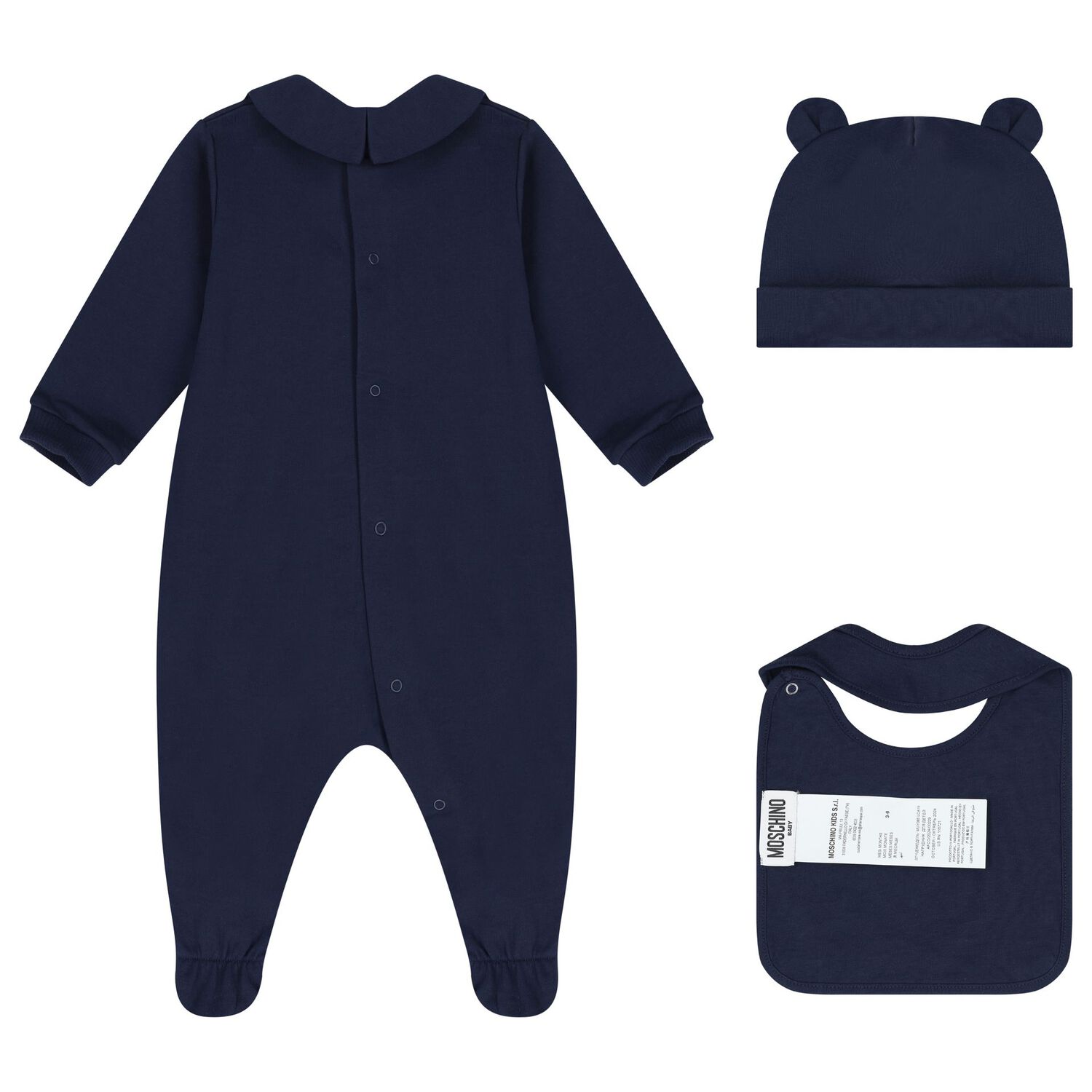 Navy Blue Teddy Bear Logo Babygrow Gift Set, 3, hi-res