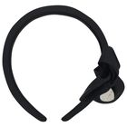 Girls Black Bow Headband, 2, hi-res