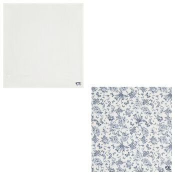 لفائف قماش موسلين باللونين الكحلي والأبيض بنقشة توال دو جوي (عبوة من قطعتين)