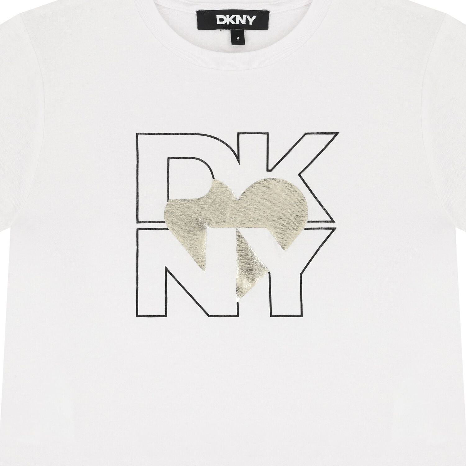 Girls White Logo Heart T-Shirt, 3, hi-res image number null