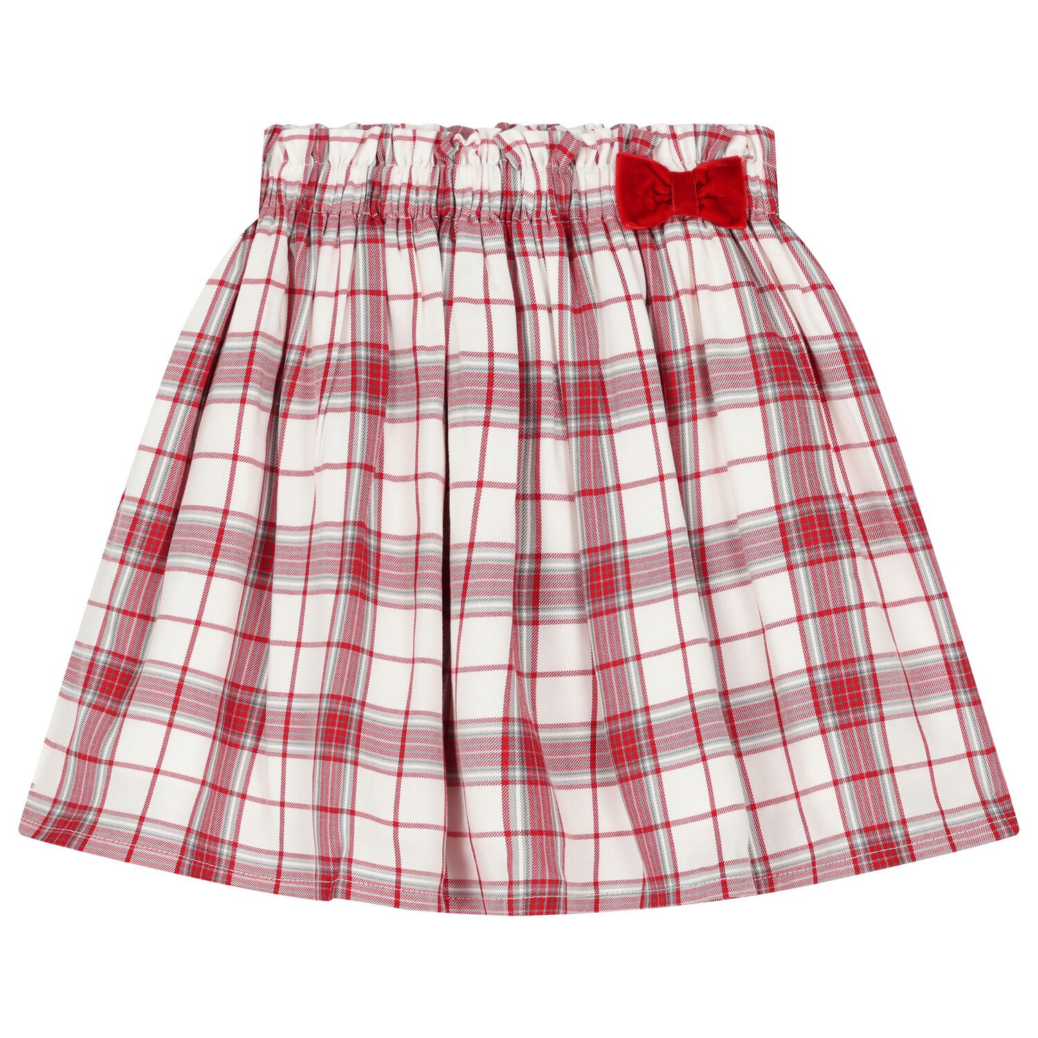 Girls White & Red Plaid Skirt, 1, hi-res image number null