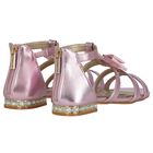 Girls Pink Diamante Bow Sandals, 2, hi-res