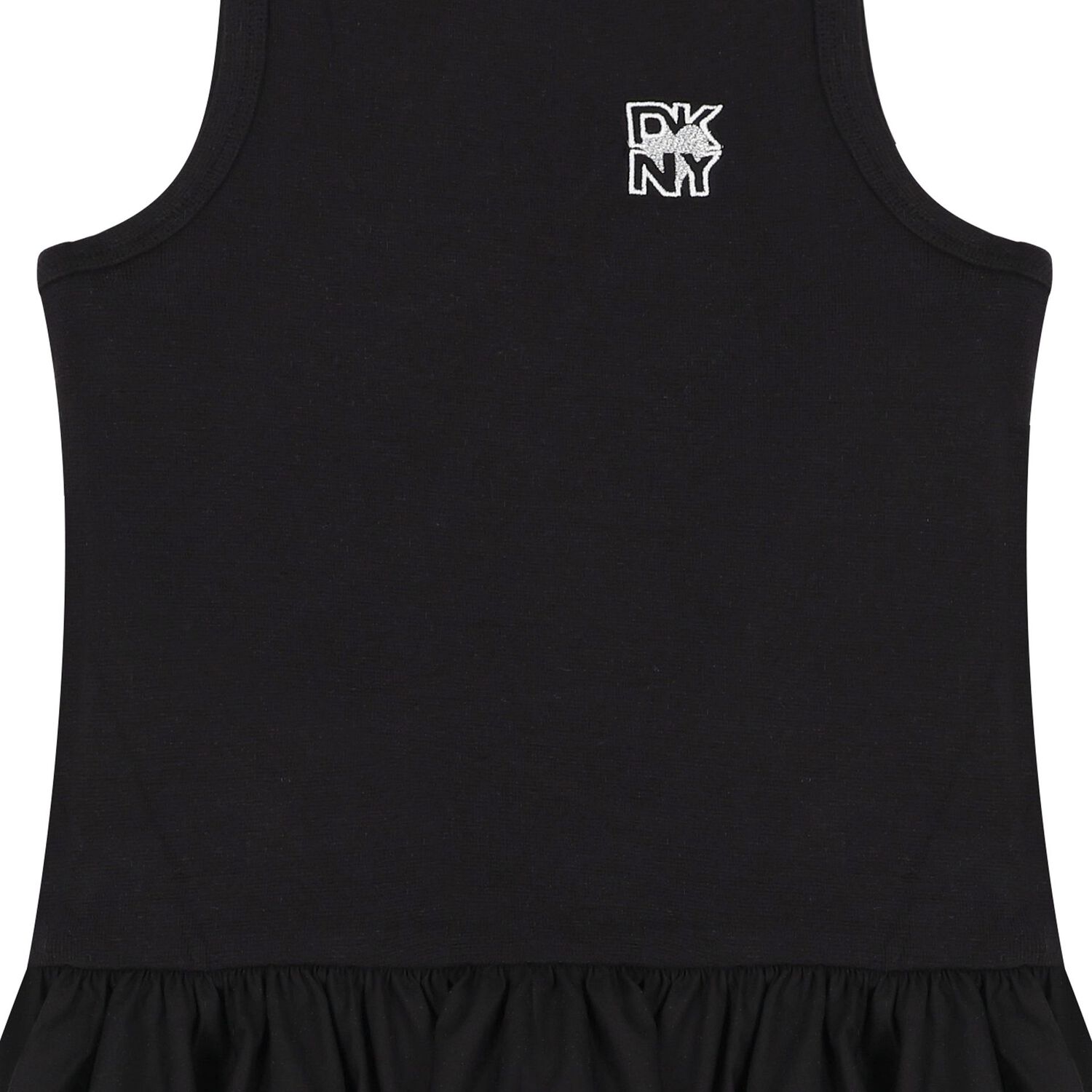 Girls Black Logo Dress, 1, hi-res