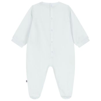 Baby Boys Blue Logo Babygrow