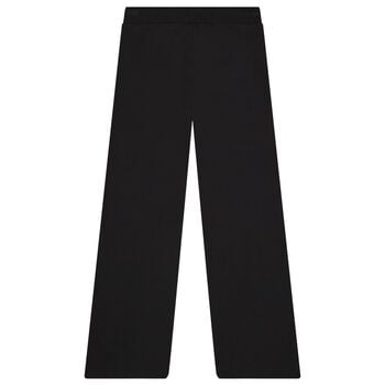 Girls Black Embellished Logo Trousers