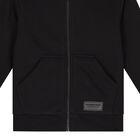 Black Logo Hooded Zip Up Top, 1, hi-res