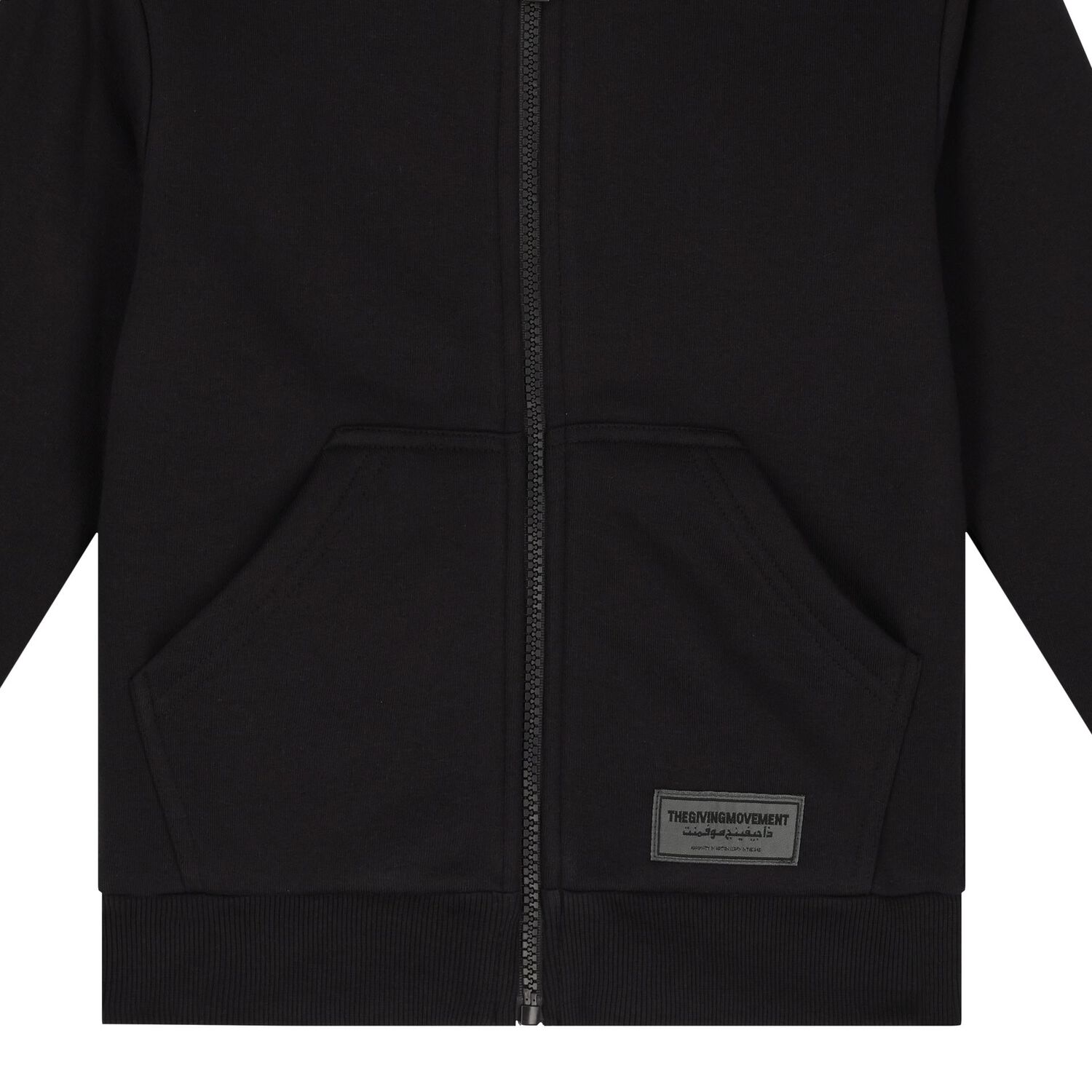 Black Logo Hooded Zip Up Top, 1, hi-res image number null