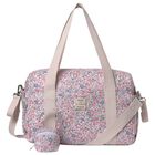 White & Pink Floral Baby Changing Bag, 2, hi-res