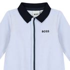 Baby Boys Blue Logo Babygrow, 2, hi-res