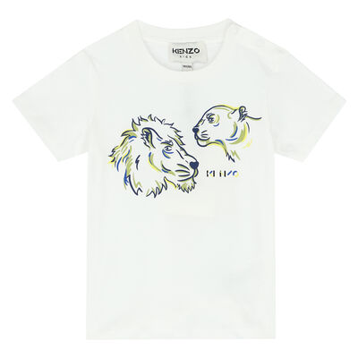 Younger Boys Ivory Tiger Logo T-Shirt
