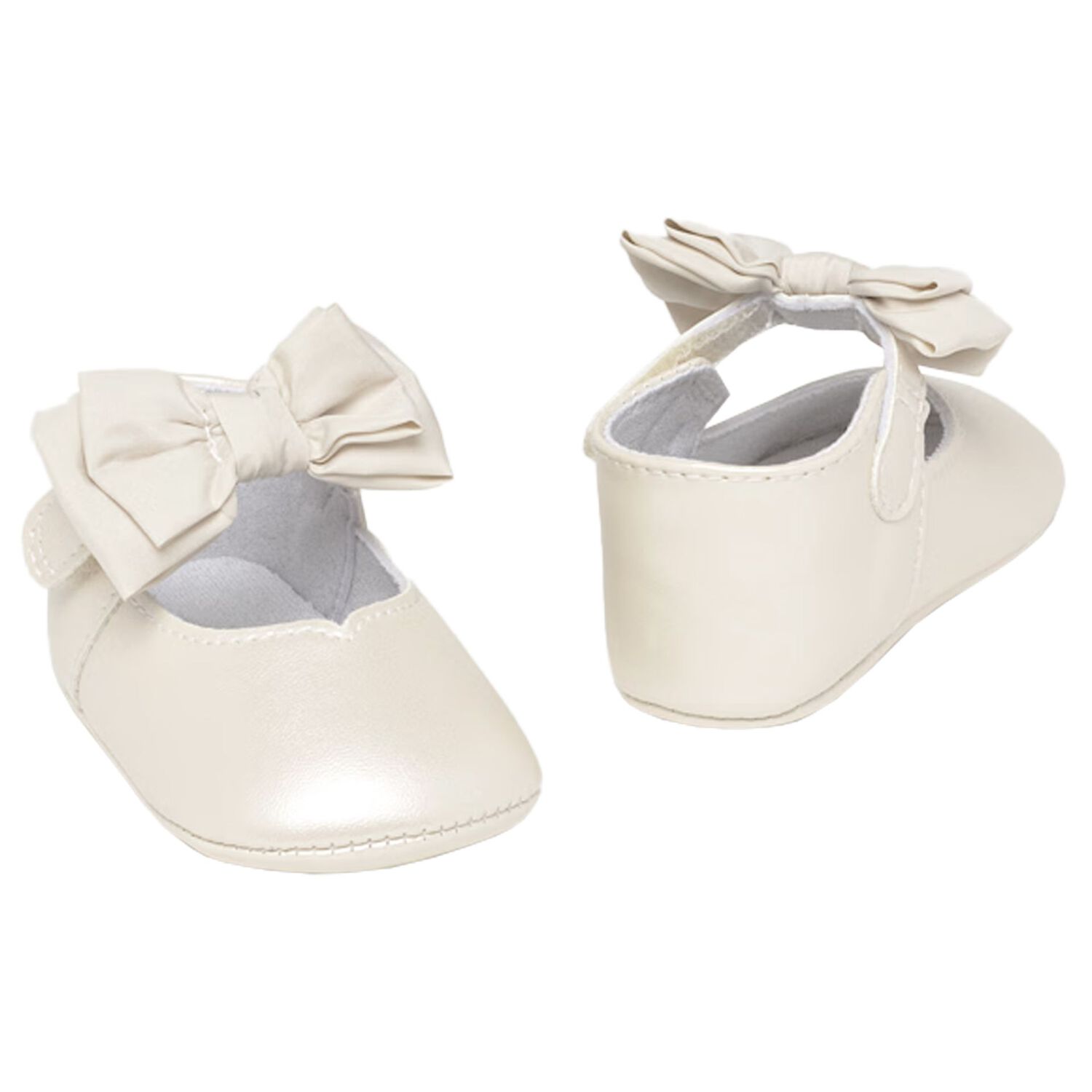 Baby Girls Ivory Bow Pre Walker Shoes, 3, hi-res image number null