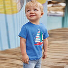 Younger Boys Blue Sail Boat T-Shirt, 1, hi-res