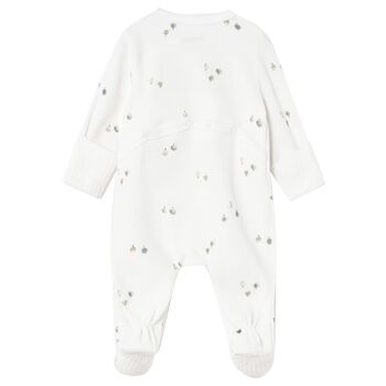 White Velour Babygrow
