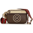 حقيبة كتف بالشعار باللون البني والذهبي للبنات, 1, hi-res