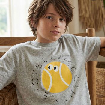 تيشيرت باللون الرمادي بشعار للأولاد