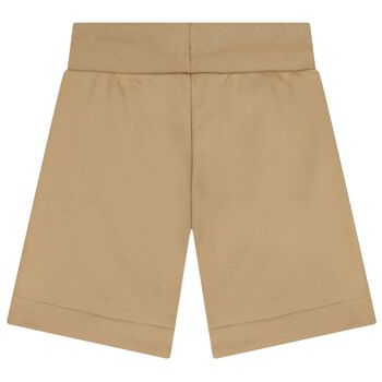 شورتات مع شعار أولادي باللون البيج 