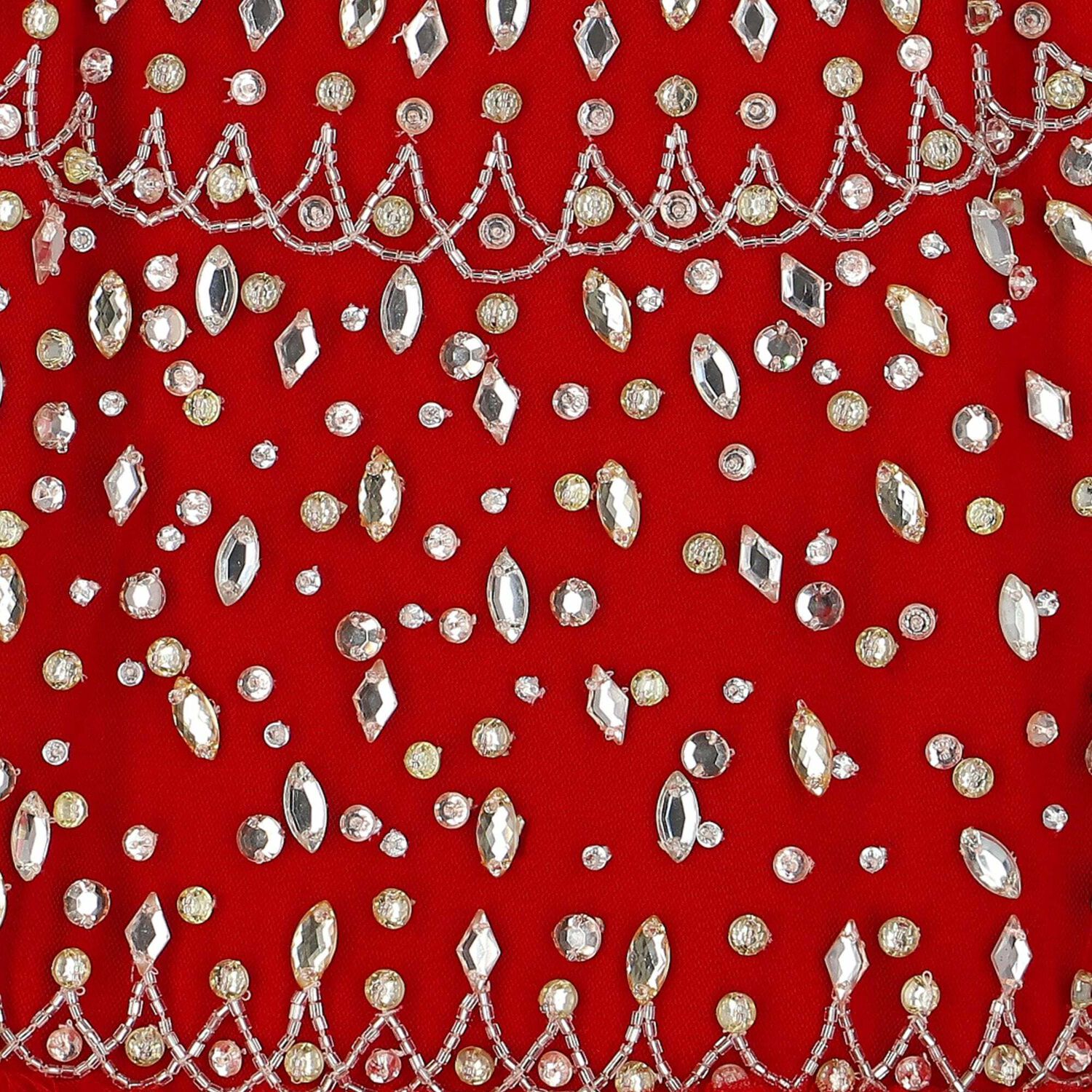 فستان تول مطرز باللون الاحمر, 1, hi-res