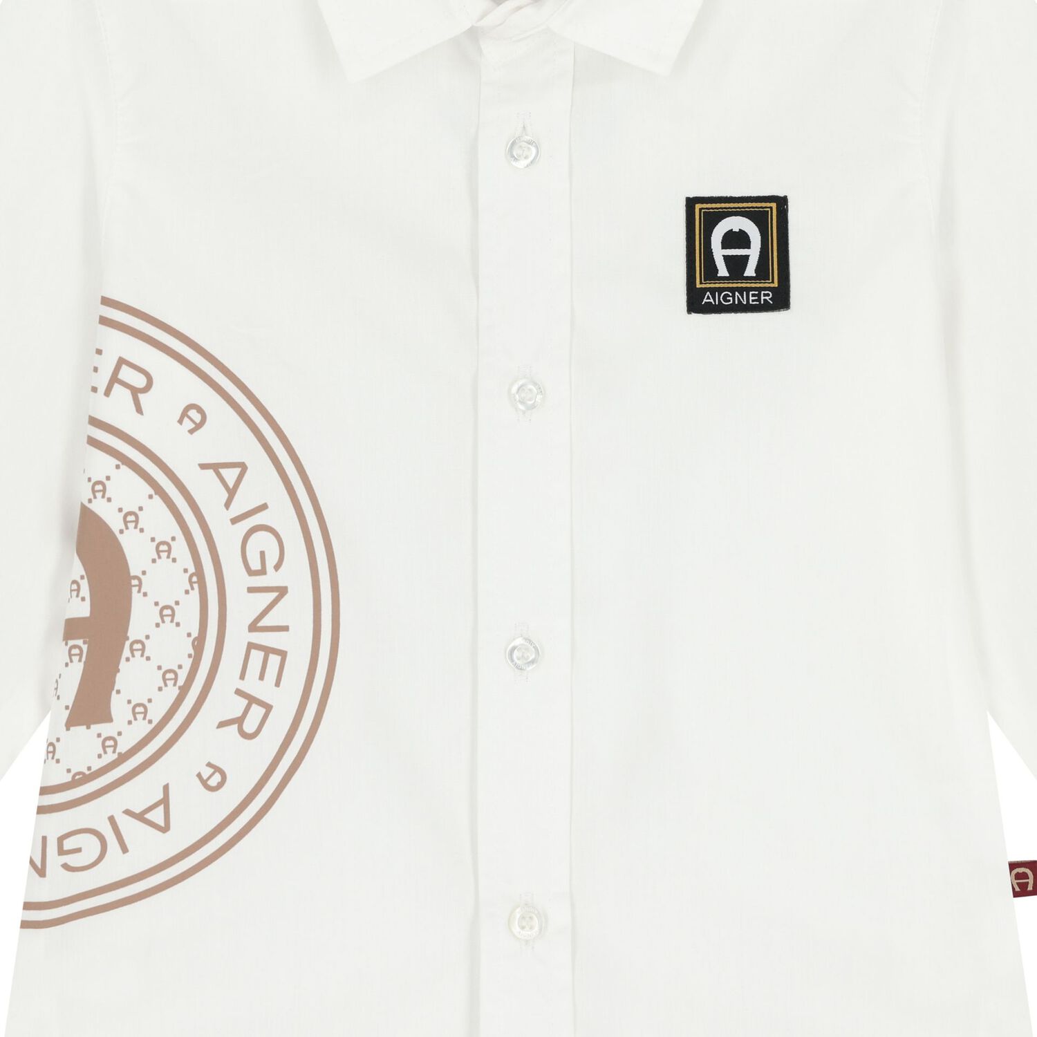 Younger Boys White Logo Shirt, 2, hi-res