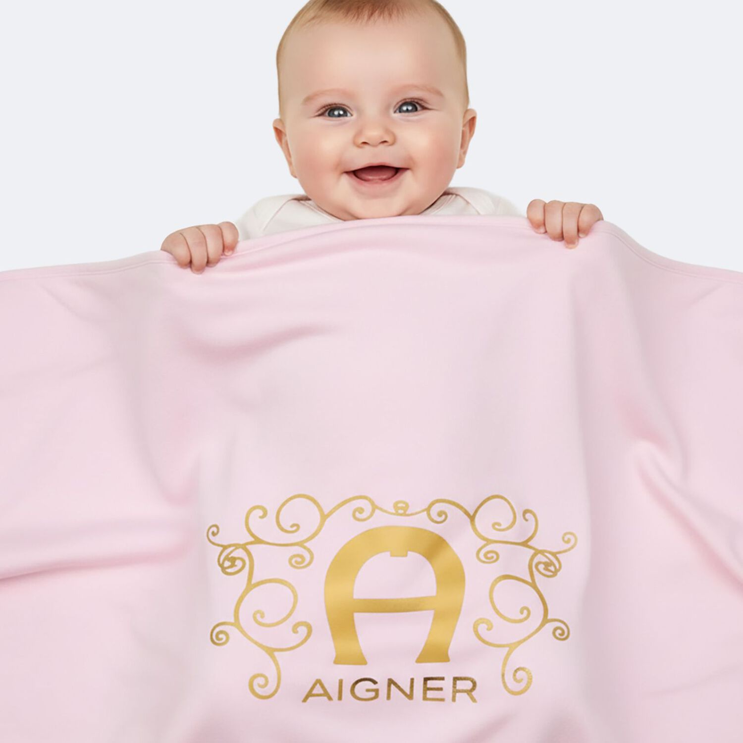 Baby Girls Pink & Gold Logo Blanket, 2, hi-res