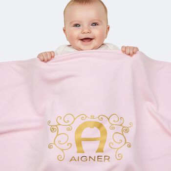 Baby Girls Pink & Gold Logo Blanket