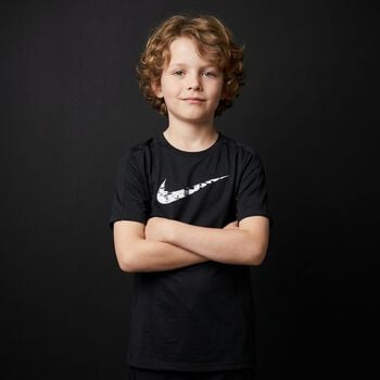 Boys Black Logo Dri-Fit T-Shirt