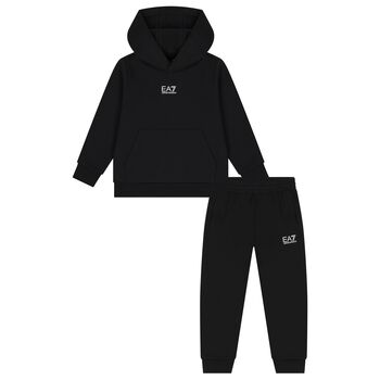 Boys Black Logo Tracksuit