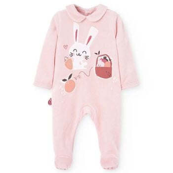Baby Girls Pink Bunny Babygrow