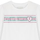Girls White Logo Long Sleeve Top, 1, hi-res