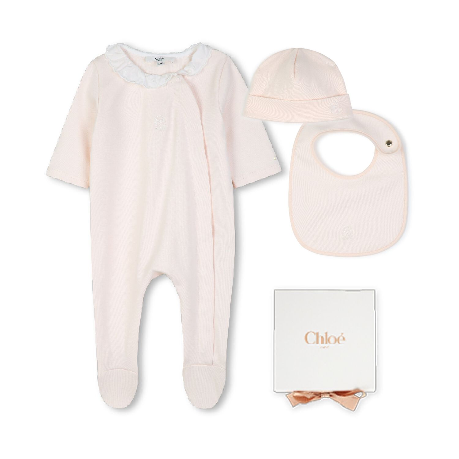 Baby Girls Pink Logo Babygrow Gift Set, 2, hi-res