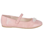 Girls Pink Pearl & Crystal Ballerina Shoes, 3, hi-res