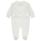 Baby Girls Ivory Bow Babygrow, 1, hi-res