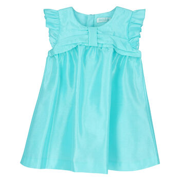 Baby Girls Blue Ruffled Dress