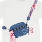 طقم ليجنز من الجينز مزين بقلوب للبنات باللون الابيض والازرق   , 1, hi-res