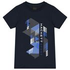 Boys Navy Blue Logo T-Shirt, 1, hi-res