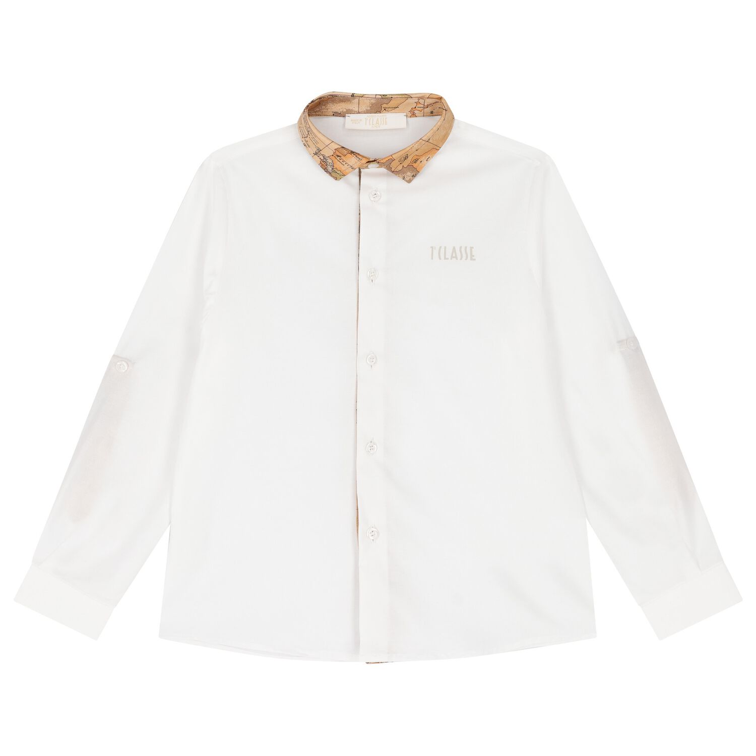 Boys White Logo Shirt, 1, hi-res