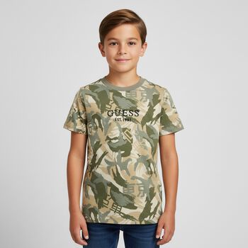 Boys Beige Logo T-Shirt