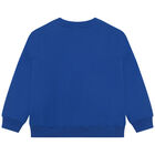 Girls Blue Tiger Logo Sweatshirt, 1, hi-res