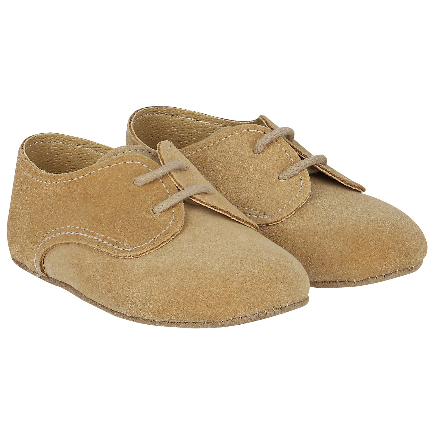 Baby Boys Beige Suede Pre Walker Shoes, 2, hi-res